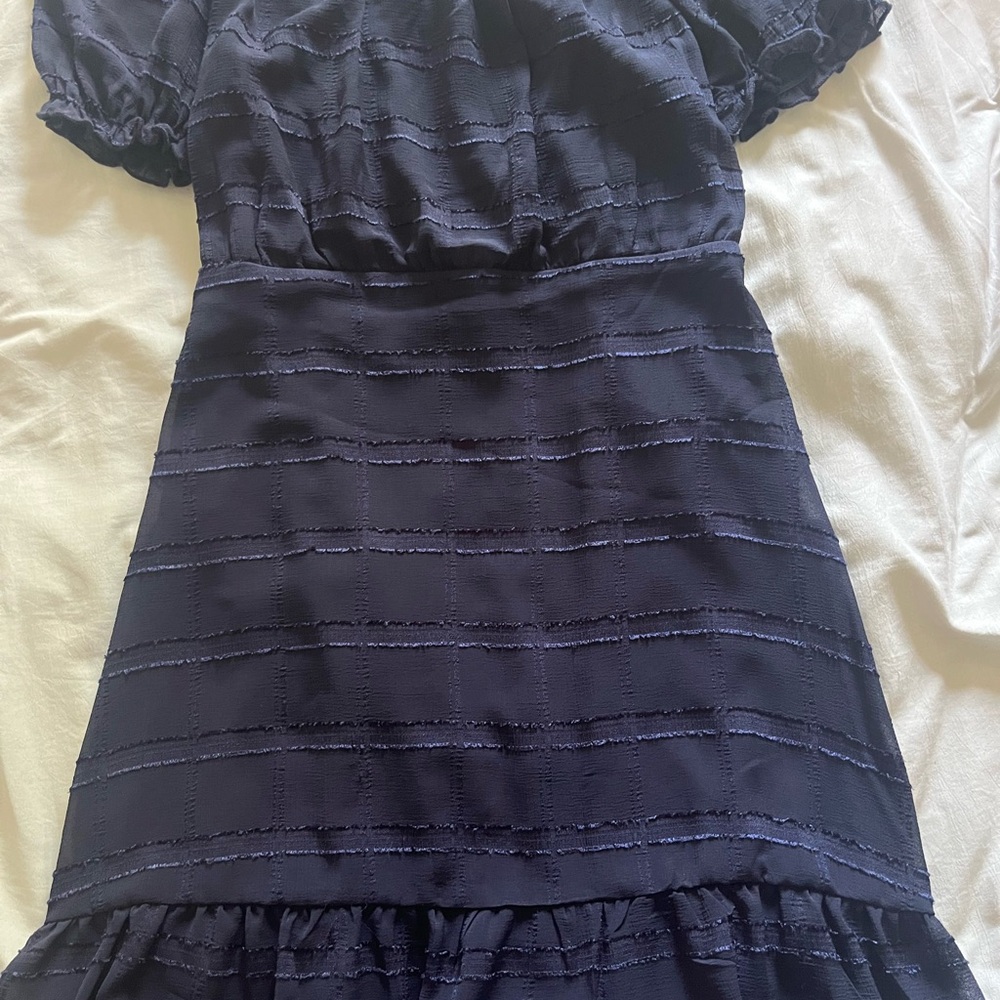 Speechless Blue Ruffled Tiered Puff Sleeve Sundress